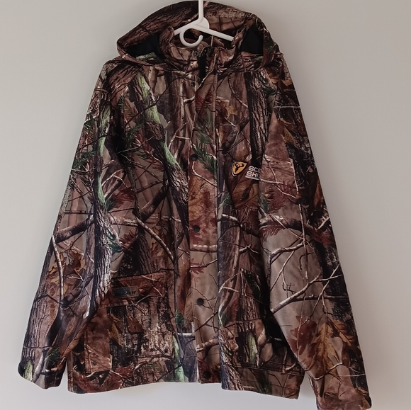 Realtree Scent Shield Camo Rain Blocker Coat Hooded Scent Blocker Hunting 2XL - Picture 1 of 16